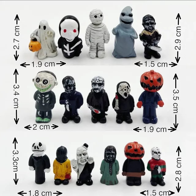 Bandai Horrorfilm Figuren Set mit 16 Stück, Halloween Sammelfiguren in Multicolor - Bild 1