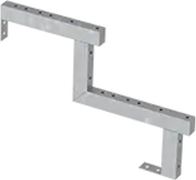 Plus A/S Treppenwange 2-Stufen aus Stahl, feuerverzinkt, Farbe: Silber, B/T/H: 28 x 53 x 34 cm - Bild 1