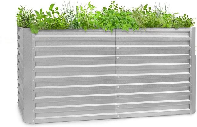 Blumfeldt High Grow Straight Hochbeet aus Stahl in Silber-Metallic, B/T/H: 200 x 90 x 100 cm - Bild 1
