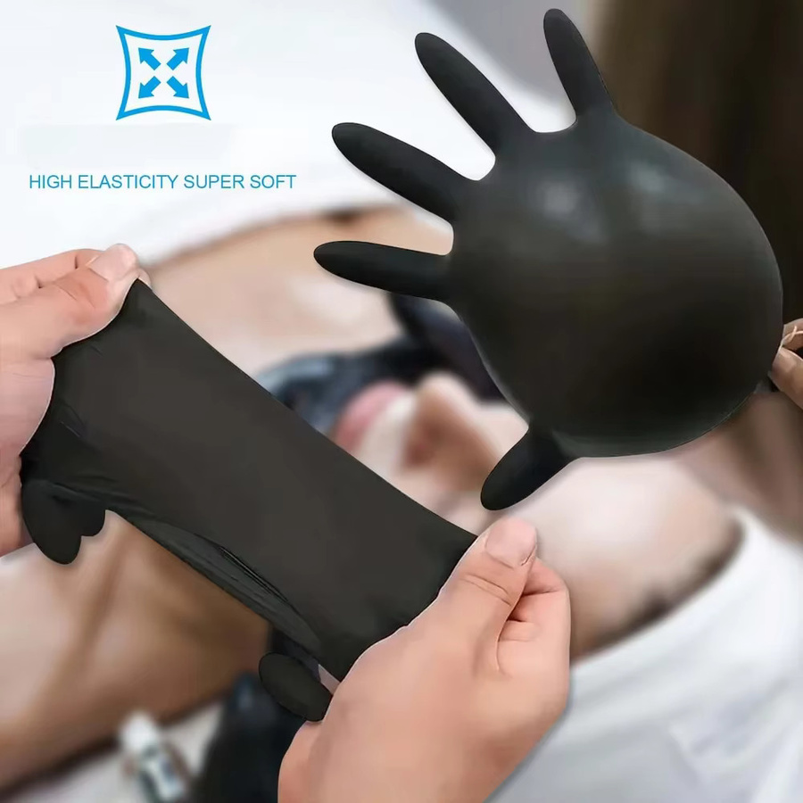 Usiriy Einweg-Tattoo-Handschuhe aus Nitril, Schwarz, Unisex - Bild 2