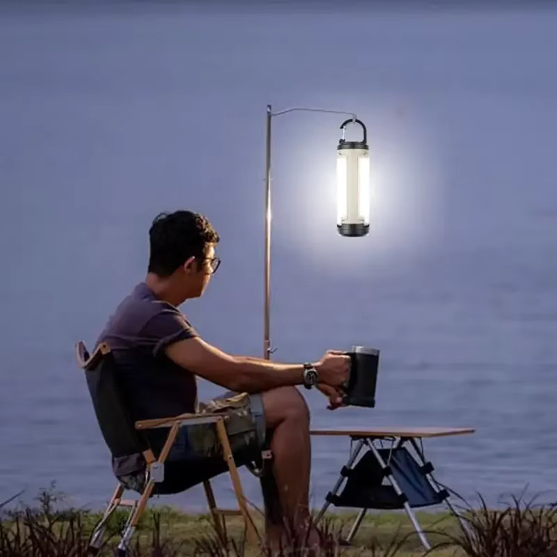 NEWBIRTH LY23 LED Campinglaterne Schwarz, Tragbare Faltbare Outdoor-Notfall-Laterne mit 6-stufiger Helligkeitsregulierung und 1200mAh Akku - Bild 4
