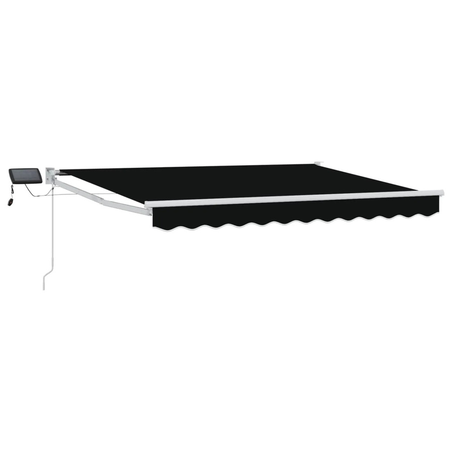 vidaXL Manuelle Gelenkarmmarkise mit LED-Beleuchtung in Schwarz, B: 300 cm, T: 250 cm - Bild 2