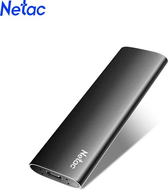 Netac Externe SSD Tragbar USB 3.2 mit USB-C Anschluss Schwarz - Bild 1