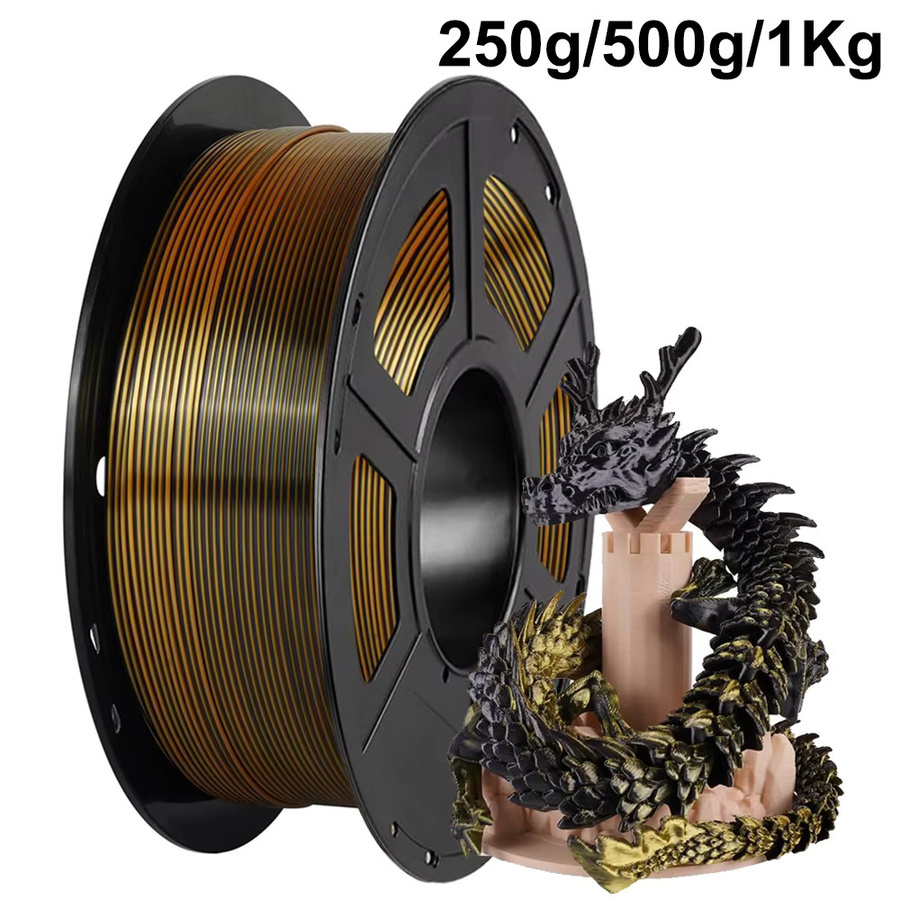 3D Maliang PLA Filament Zweifarbig Seiden Gold-Schwarz 1,75mm für FDM 3D-Drucker - Bild 3