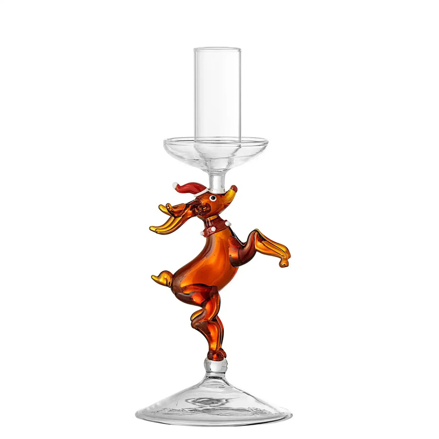 Bloomingville Glas-Kerzenständer Dasho in Braun und Transparent, Höhe: 19 cm - Bild 1