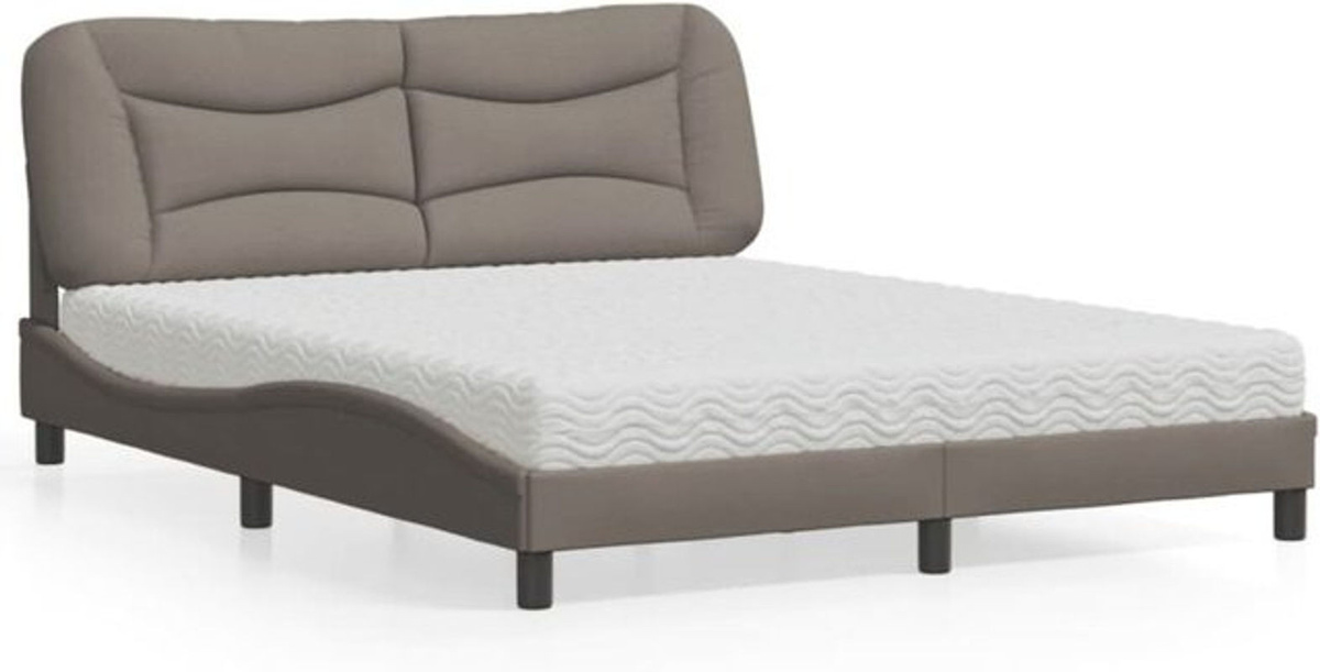 Modernes Polsterbett Hvar mit Matratze von Vidaxl in Taupe Meliert, B/T: 160 x 200 cm - Bild 1