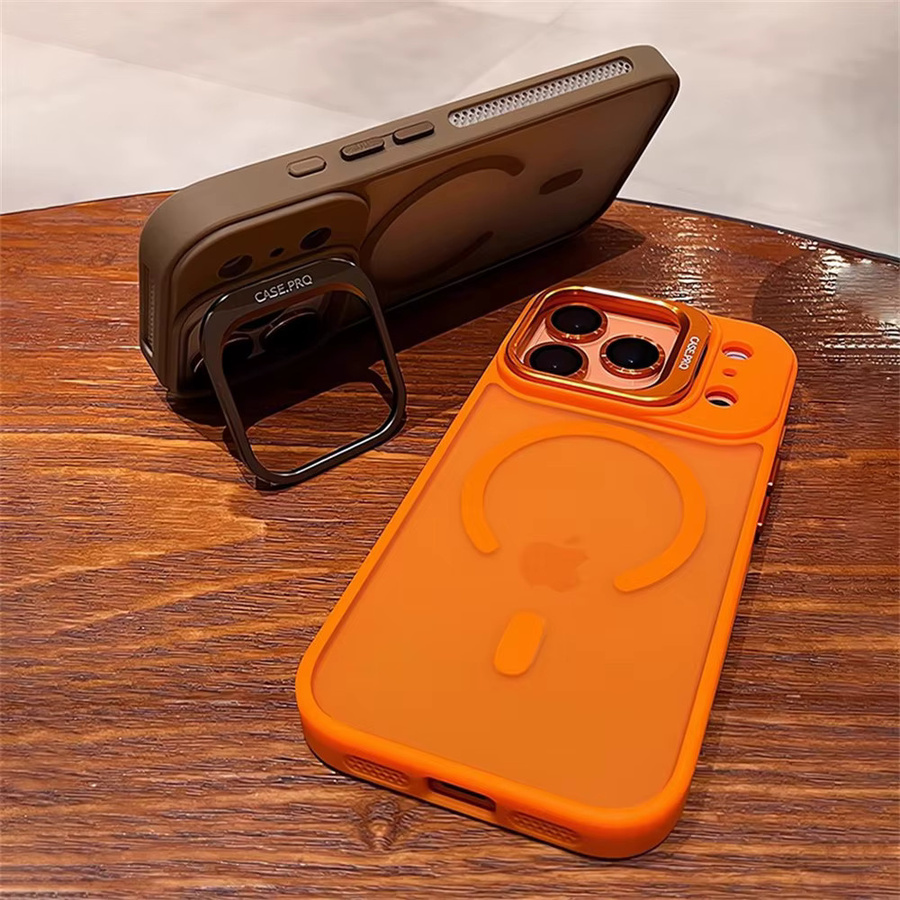 Magnetische Handyhülle von Vyimc für iPhone 11 bis iPhone 17 Pro Max mit Objektivfolien, Kameraständer und Luftwärmeableitung in Grün - Bild 1