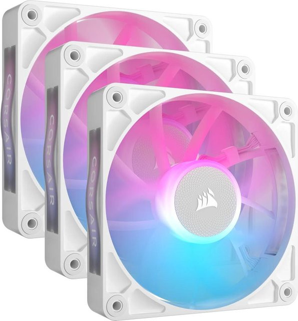 Corsair iCUE LINK RX120 RGB Triple Starter Kit Gehäuselüfter Weiß B/H/T: 120 x 120 x 25 mm - Bild 1