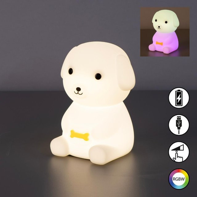 Fischer & Honsel Puppy Silikon Nachtleuchte mit LED, dimmbar, Weiß - Bild 1