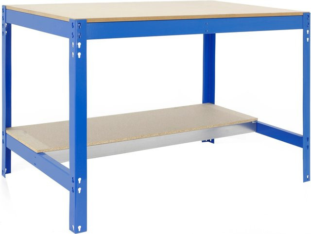 PROREGAL Werkbank Buffalo in Blau mit Höhenverstellung, Traglast 600 kg, H x B x T: 84 x 120 x 61 cm - Bild 1