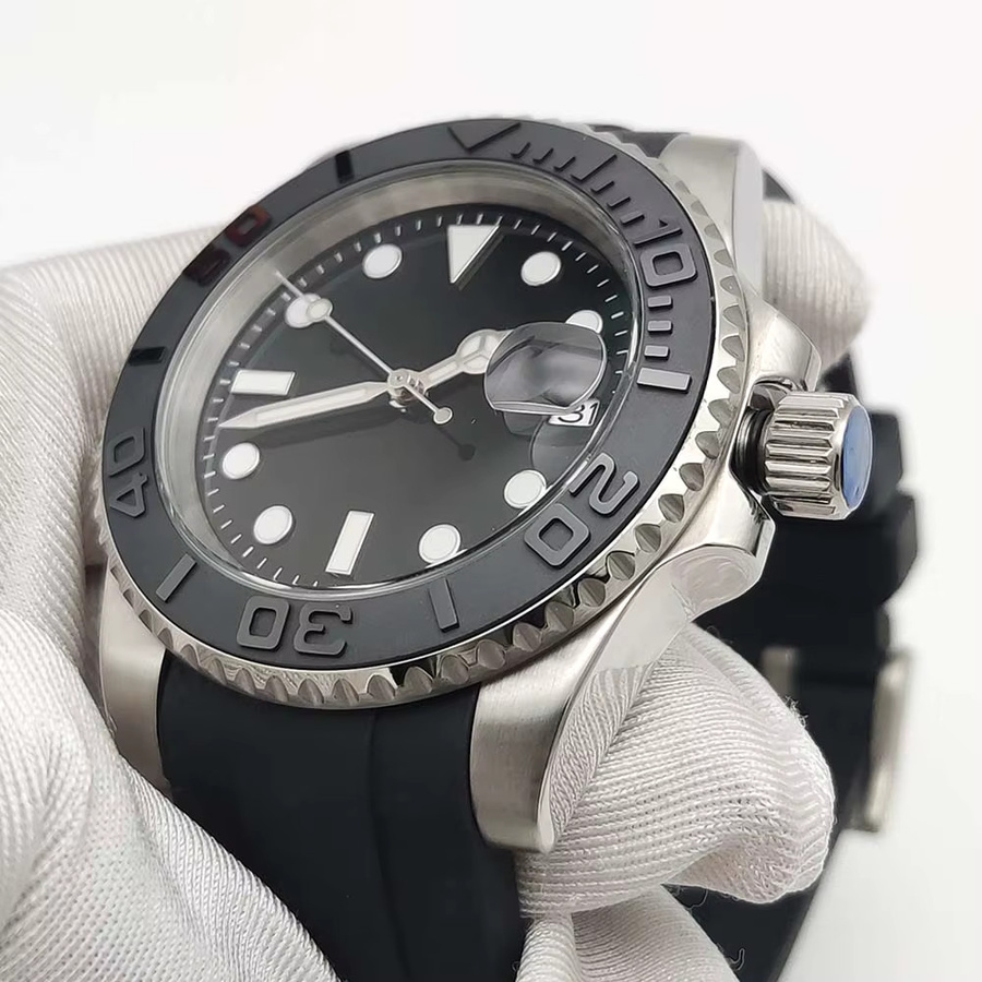 PARNSRPE Armbanduhr Automatik, Edelstahl, 40 mm, Kautschukarmband, Herren - Bild 2