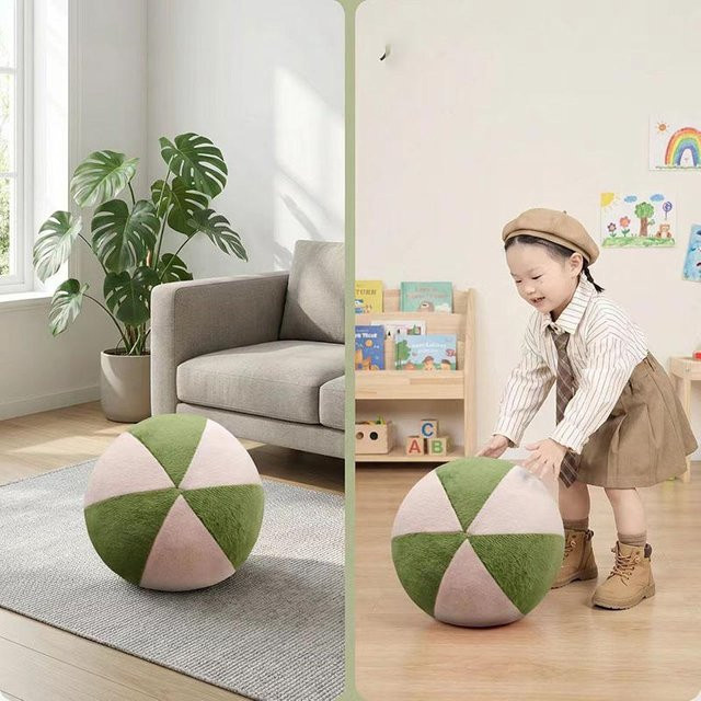 Binchi Fitness Grüner Plüschball Kissen, Rundes Sensorisches Spielzeug für Kinder und Erwachsene, Farbe: Grün/Mehrfarbig, Durchmesser: 10 cm - Bild 1