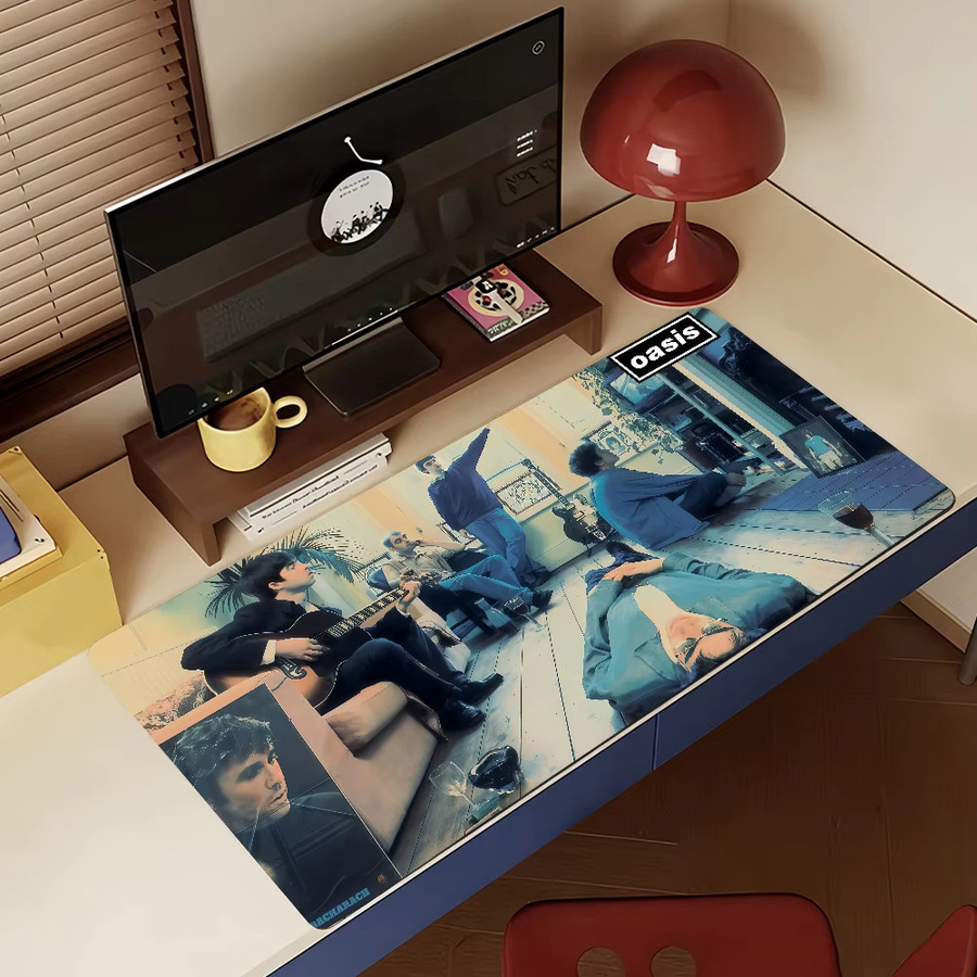 Band O-Oasis Mauspad für Computer und Laptop, rutschfeste Schreibtischunterlage aus Gummi, Multicolour - Bild 4