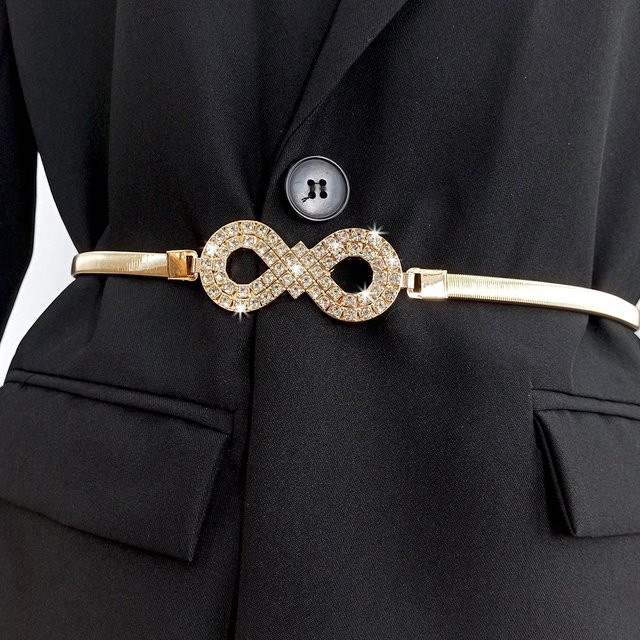 Gürtel Strass, Gold, Silber Metall, Damen - Bild 1