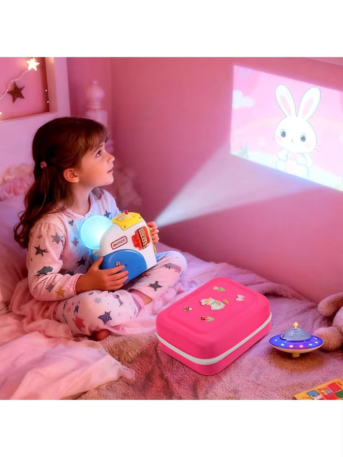 Paiyule Aufbewahrungstasche für Little Tikes Story Dream Machine Starter Set, Organizer aus Stoff in Pink mit 5 DIY-Stickerei-Patches, B/H/T: 28,0 x 13,0 x 28,0 cm - Bild 5