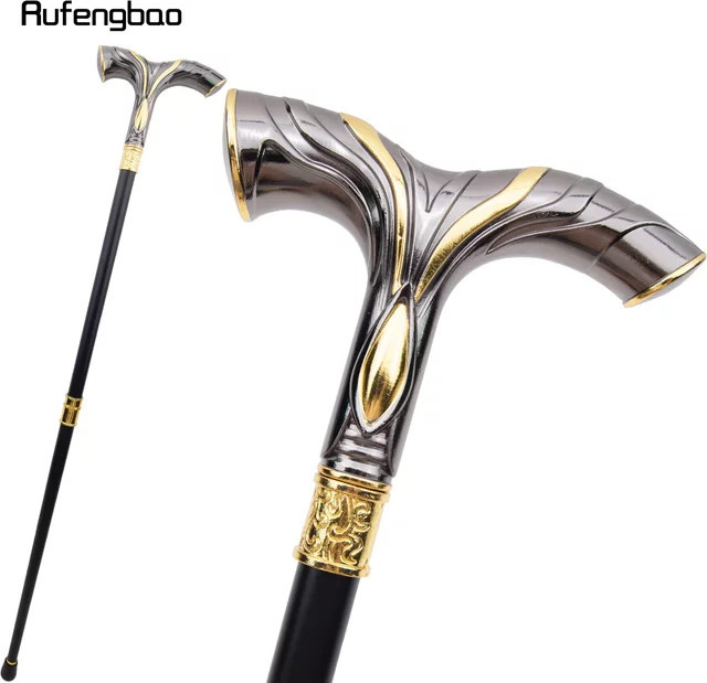Rufengbao Gehstock, Goldene schwarze fließende Linien, 92 cm - Bild 1