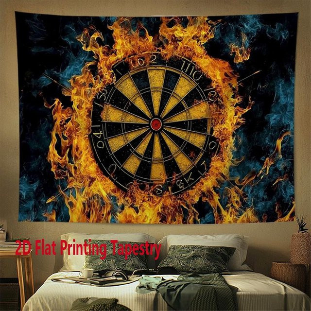 Sika Tapestry Wandteppich Flammenpfeil-Zielscheibe Digitaldruck Polyester, Mehrfarbig, Breite: 125 cm, Höhe: 150 cm - Bild 1