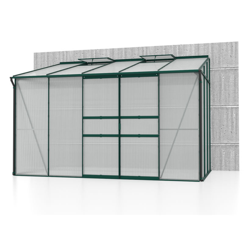 Vitavia Anlehn-Gewächshaus Ida 6500 in Smaragdgrün mit 6,5 m² Fläche und 6 mm HKP-Verglasung - Bild 2