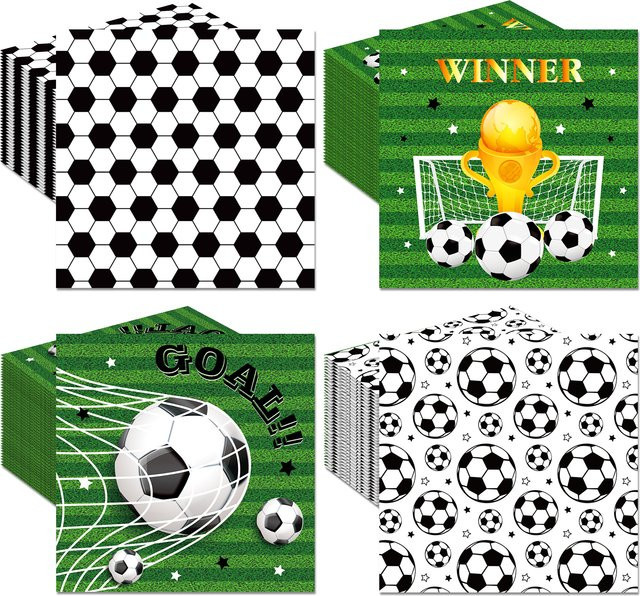 Einweg Papier Servietten mit Fußball Motiv für Geburtstag und Partydekoration - Bild 1
