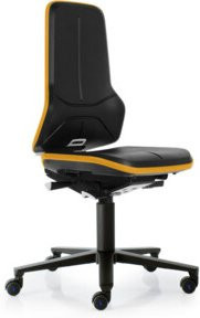Bimos Arbeitsstuhl ESD Neon 2 in Orange mit Rollen und Sitzhöhenverstellung 450-620 mm - Bild 1