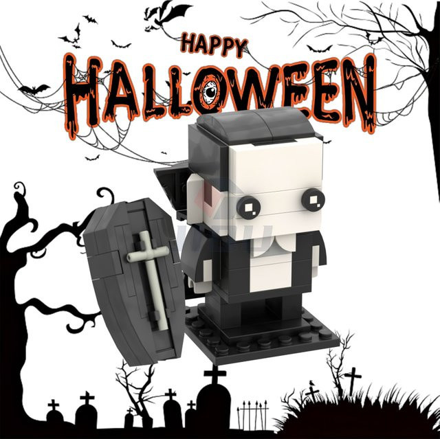 Lizhi Halloween Dracula Vampire Coffin Building Blocks Horror Series - Bild 1