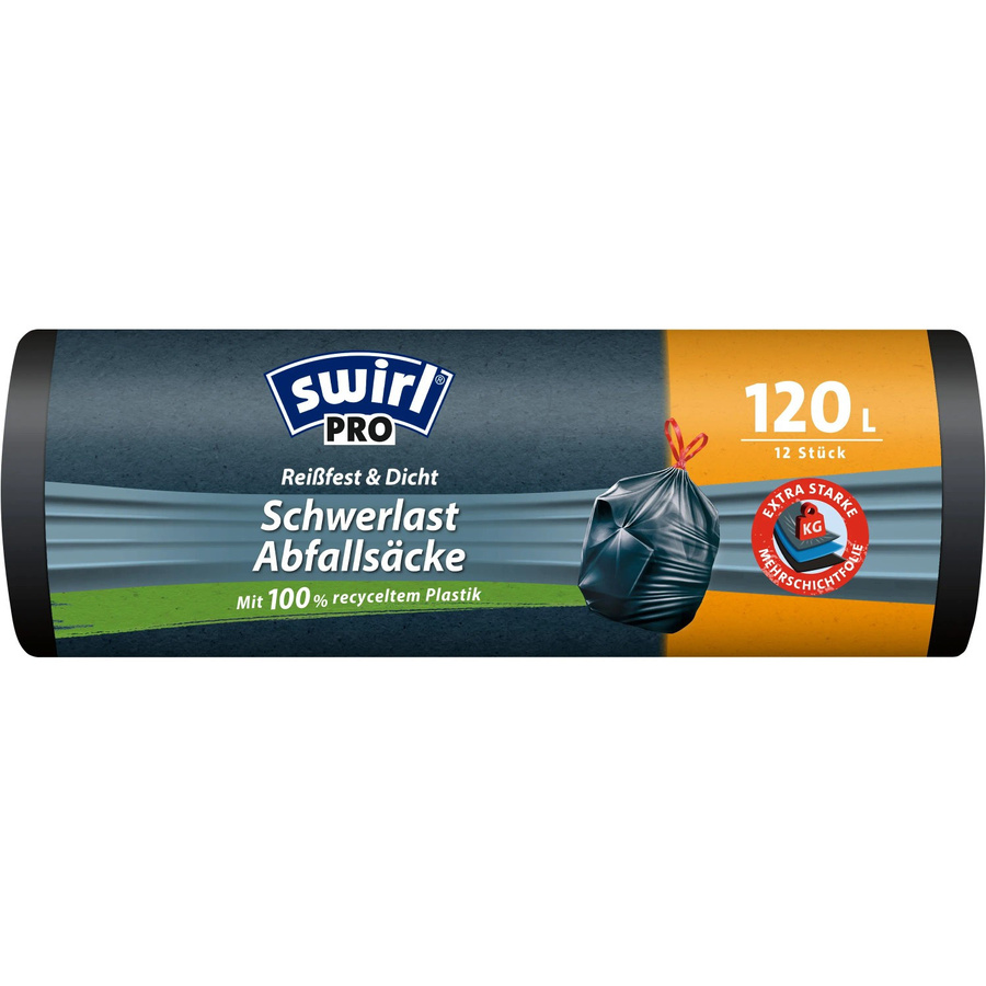 Swirl Profi Schwerlast-Abfallsäcke Schwarz 120 l, 12 Stück - Bild 2