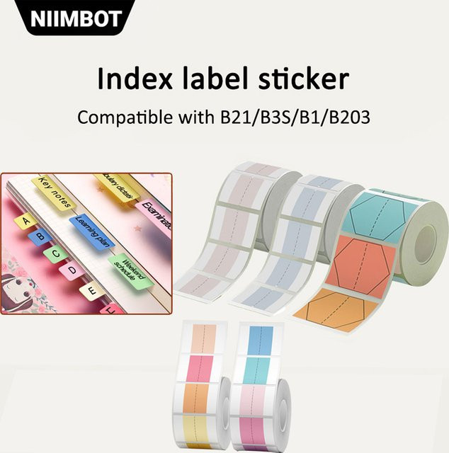 Niimbot Index-Etikettenaufkleber in Multicolour, kompatibel mit Jinechen B21, B3S, B1 und B203 - Bild 1