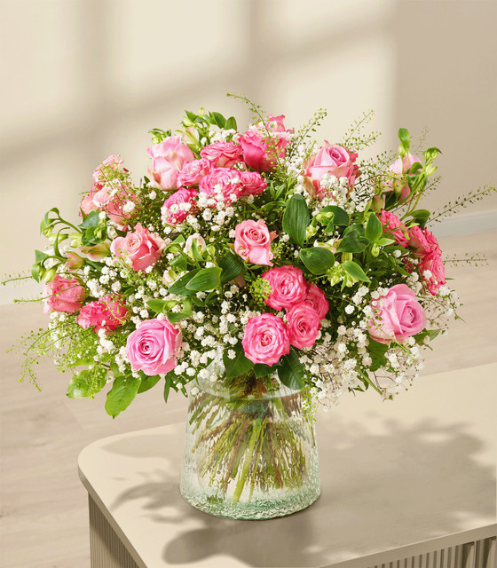 Blume2000 Lieblingsmensch Bouquet XL Rose Gypsophila Pink Mixed - Bild 1