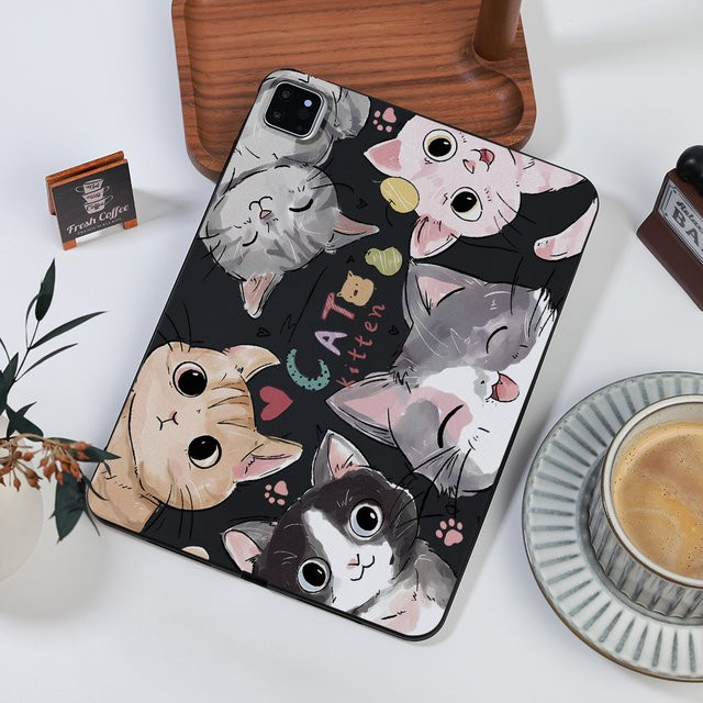 Mattierte Tablet-Hülle für Samsung Galaxy Tab S7 Plus S8 S9 S10 S11 Ultra A7 A8 A9 mit Katzen-Design als ästhetisches Cover - Bild 1
