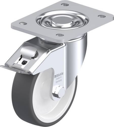 Blickle Lenkrolle LH-POTH 125G-3-FI mit Feststeller, Rad-Durchmesser: 125 mm, Tragfähigkeit: 350 kg, Farbe: Grau/Weiß - Bild 1