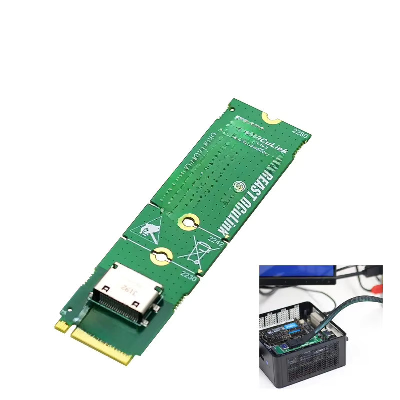 SHCHV NVMe M.2 M-Key zu Oculink Adapter für externe Grafikkarten an Mini PC und Laptop in Grün - Bild 1