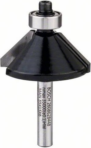 Bosch Fasenfräser mit 6 mm Schaftdurchmesser und 45 Grad Winkel, Länge: 56 mm - Bild 1