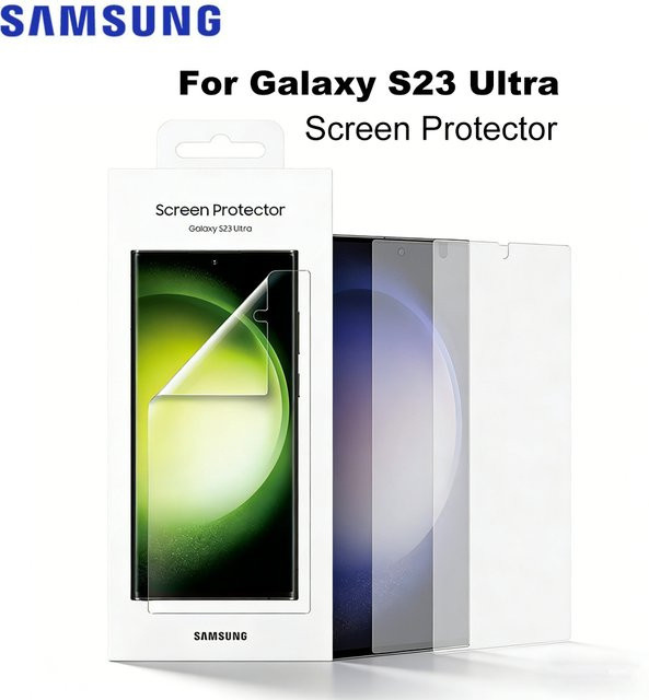 Samsung Original Displayschutzfolie für Galaxy S23 Ultra, 2 Stück, transparent, kratzfest und anti-fingerabdruck, EF-US918 - Bild 1