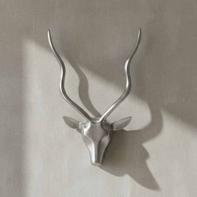 KADIMA DESIGN Wanddeko Hirschgeweih aus Aluminium in Silber im Landhausstil - Bild 1