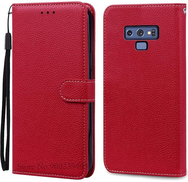 Leder Klapphülle für Samsung Galaxy Note 9 N960F in Dunkelrot - Bild 1