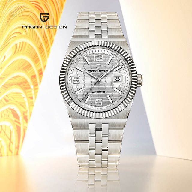 PAGANI DESIGN Armbanduhr Automatik, Edelstahl, Weiß, Herren - Bild 1
