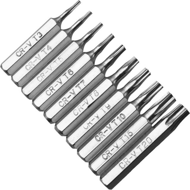 ALLOYSEED Pflaumenblüten-Schraubendreher-Bit Set, 10 Stück professionelle Reparatur-Bits in Silber, 4 mm für die Reparatur von mobilen Computern - Bild 1