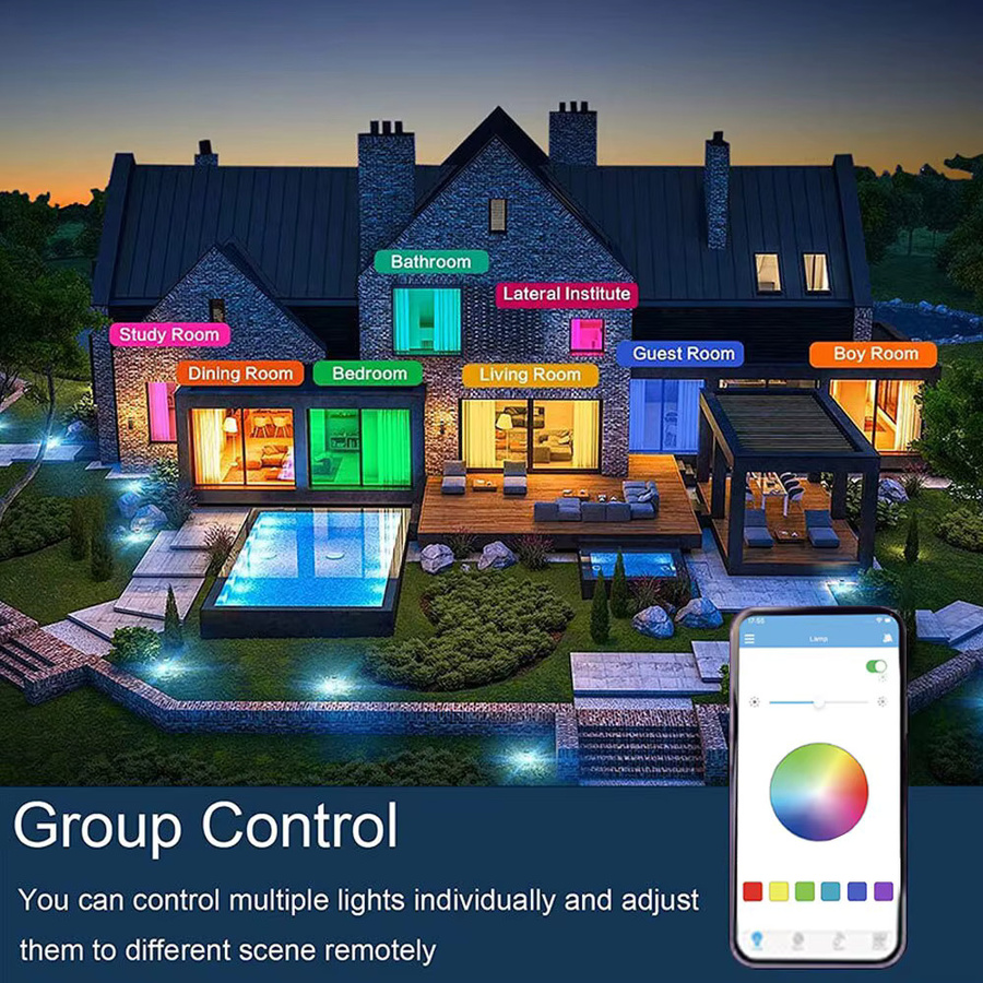 BENEWTON Moderne RGB Deckenleuchte mit Bluetooth Lautsprecher und Fernbedienung, Weiß, 52W - Bild 5