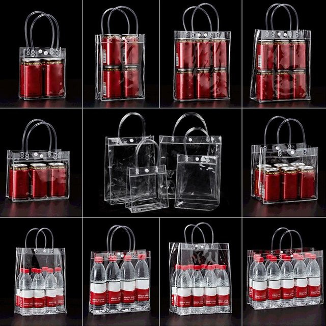 Transparente PVC-Handtasche als vielseitige Mehrzweck-Geschenktüte aus Kunststoff mit großem Fassungsvermögen - Bild 1