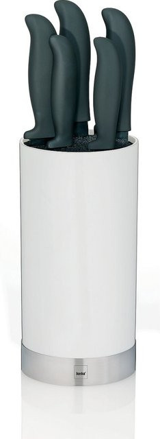 Kela Messerblock Acida aus PP-Kunststoff, rund, weiß, Durchmesser: 11 cm, Höhe: 22,5 cm - Bild 1