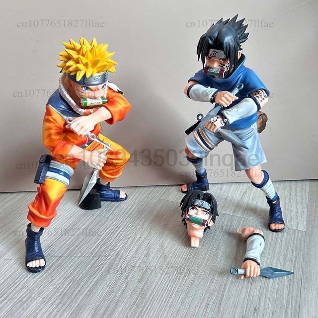 Bandai Anime Figur Naruto Uzumaki und Sasuke Uchiha PVC Actionfigur als bewegliche Modellpuppe für dein Bücherregal - Bild 1