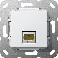 Gira Modular Jack RJ45 Cat6A Gender Changer Ethernet LAN Weiß 569503 - Bild 1