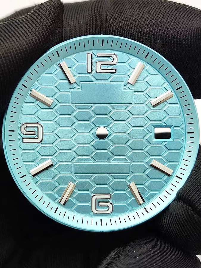 OUMASHI Zifferblatt, blau, Schildkrötenmuster, 33,7 mm, Herren - Bild 4
