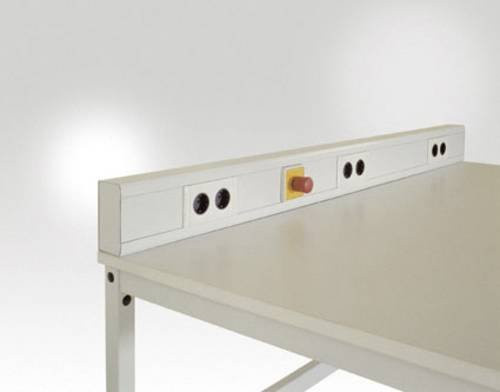 Manuflex LZ3527.7035 ESD-Komplett-Energiekanal mit 3 x 2-fach Steckdose, Weiß, B/T/H: 20,0 x 6,7 x 13,0 cm - Bild 1