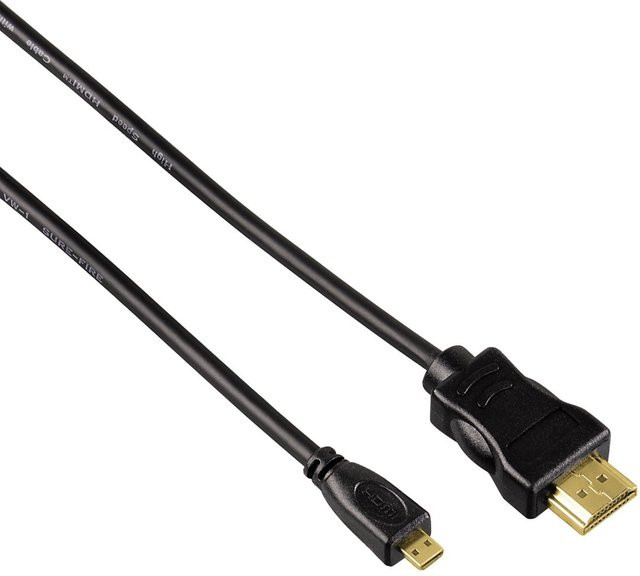 Hama High Speed HDMI Kabel mit Ethernet Typ A auf Micro HDMI, Schwarz, Länge: 2 m - Bild 1