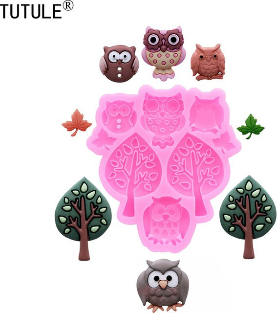 TUTULE Eulenförmige Schokoladenkuchenform aus Silikon in Pink für Desserts und DIY-Dekorationen - Bild 1