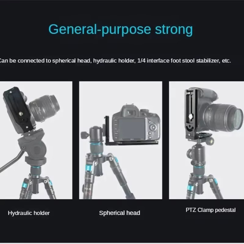 Universelle Kamera Schnellverschluss Halterung mit Platte und Schraube in Schwarz, kompatibel mit Nikon, Canon, Sony und Fuji für vertikale Videos - Bild 5