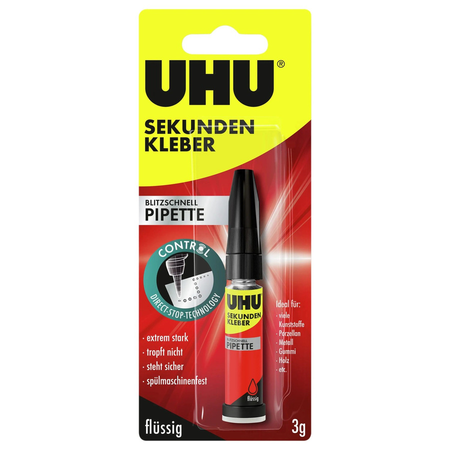 UHU Sekundenkleber Blitzschnell in transparenter Pipette, 3 g - Bild 2