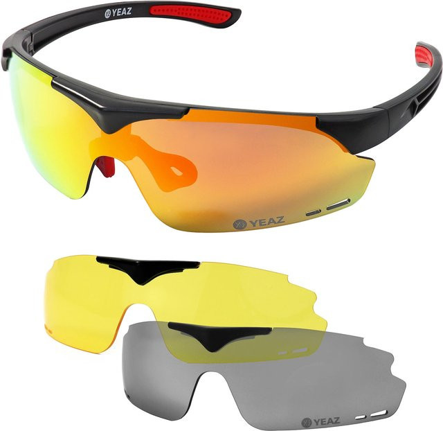 YEAZ SUNUP Sportsonnenbrille, Vollrand, Kunststoff, Schwarz, Damen - Bild 1