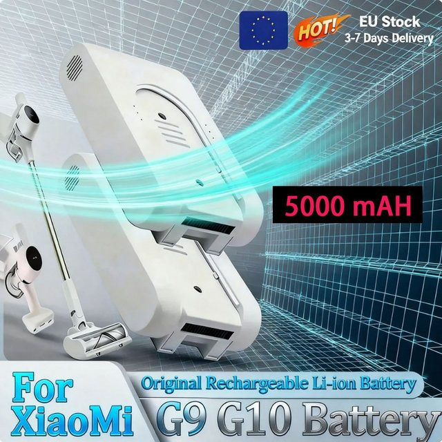 Xiaomi Ersatzakku für G9 G10 Staubsauger, Lithium-Ionen-Akku mit 5000mAh und 25,2V, Farbe: Weiß - Bild 1